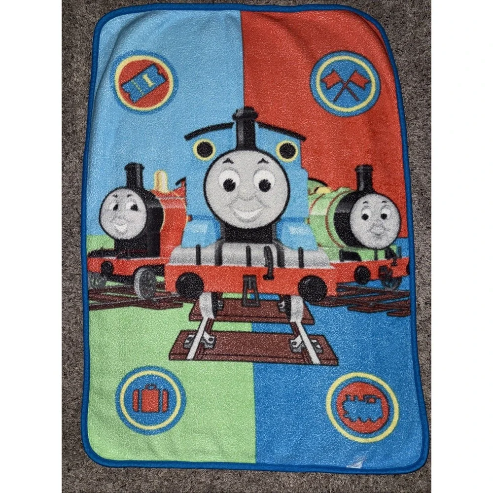 Vintage Thomas & Friends Tank Engine Three Train James Percy‎ Blanket Quadrant